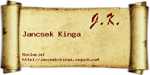 Jancsek Kinga névjegykártya